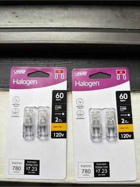 FEIT ELECTRIC Halogen G9 Light Bulbs - 60W, 120V (2 Pack)